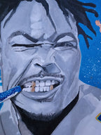 Derwin James Rookie painting(2018) - Acrylic on Canvas|18"x24"| - Knvas