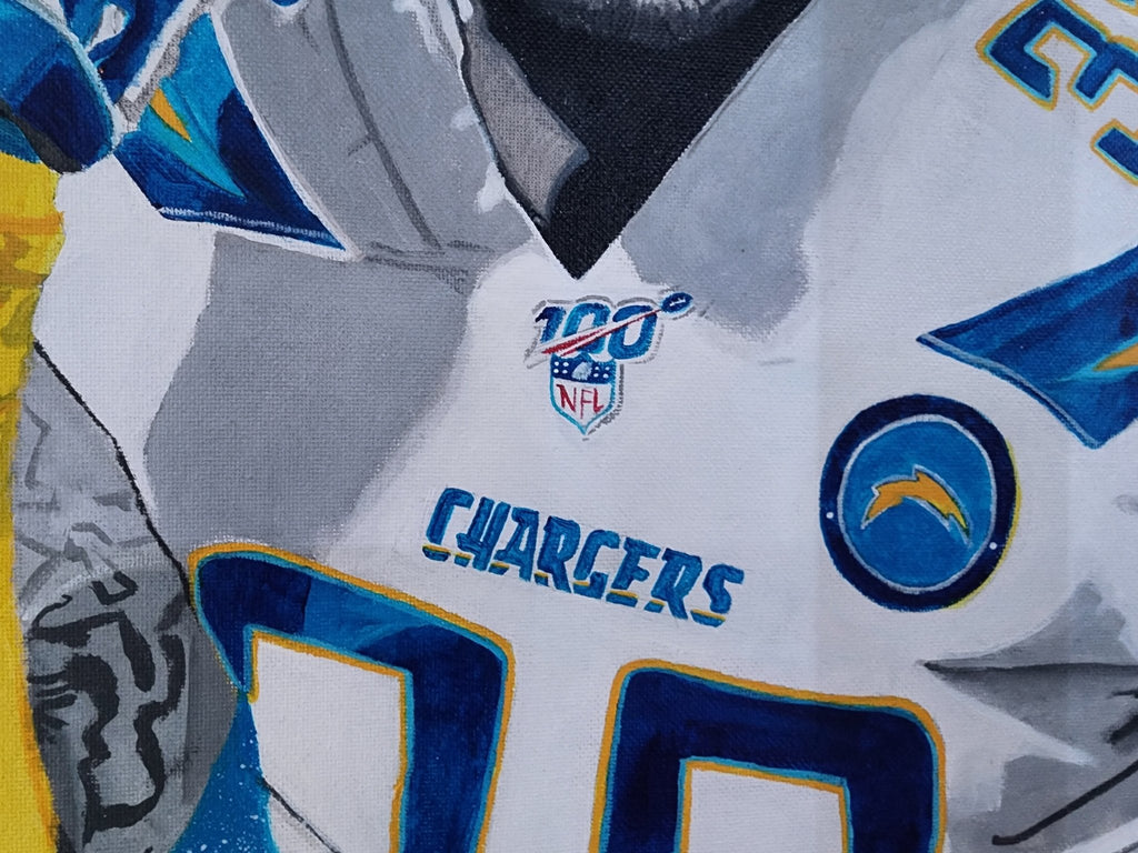 Derwin James Rookie painting(2018) - Acrylic on Canvas|18"x24"| - Knvas